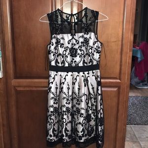 Beautiful pink and Black sheath dress size 2